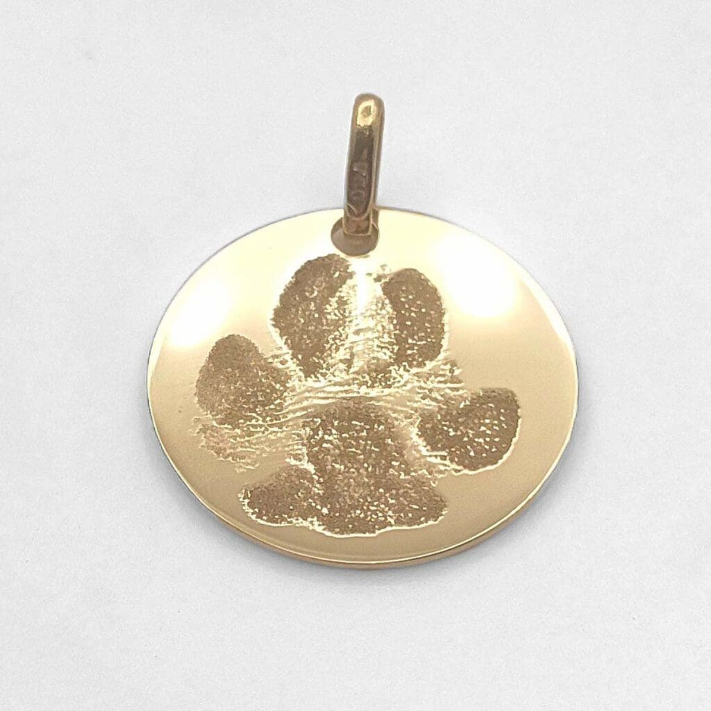 Pendentif or 18cts empreinte chien 1