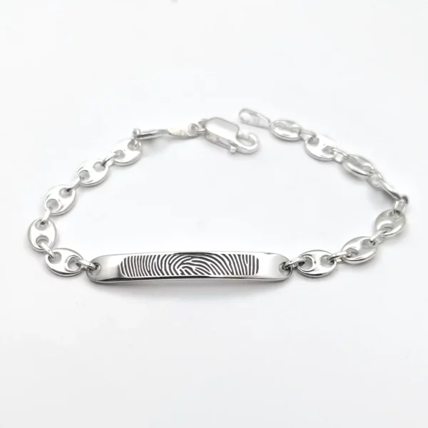 Bracelet argent empreinte grain de café